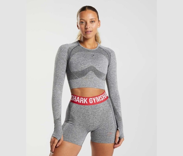 Comprar Camiseta Gymshark Mujer En Linea - Vital Seamless 2.0 Long Sleeve  Crop Negras