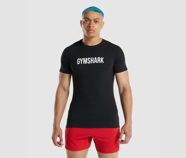 T-Shirt Gymshark Hombre Baratas - Apollo T-Shirt Negro