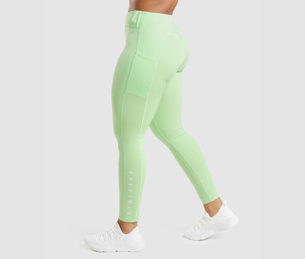 GYMSHARK Leggings de entrenamiento para mujer, verde, XS